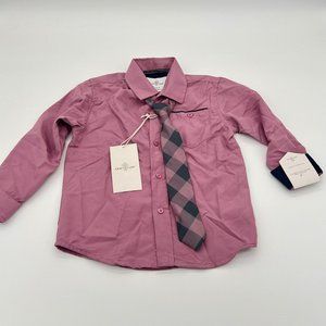 NWT 🥀 3T Craft + Flow Boys Button Up Long Sleeve Dress Shirt & Tie
